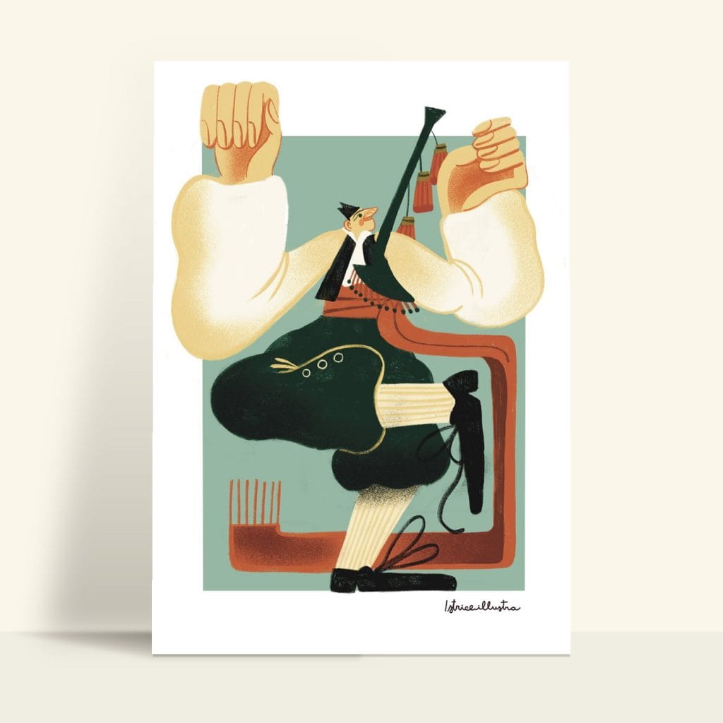 Asturiano Old · Illustration art print by Istrice Illustration
