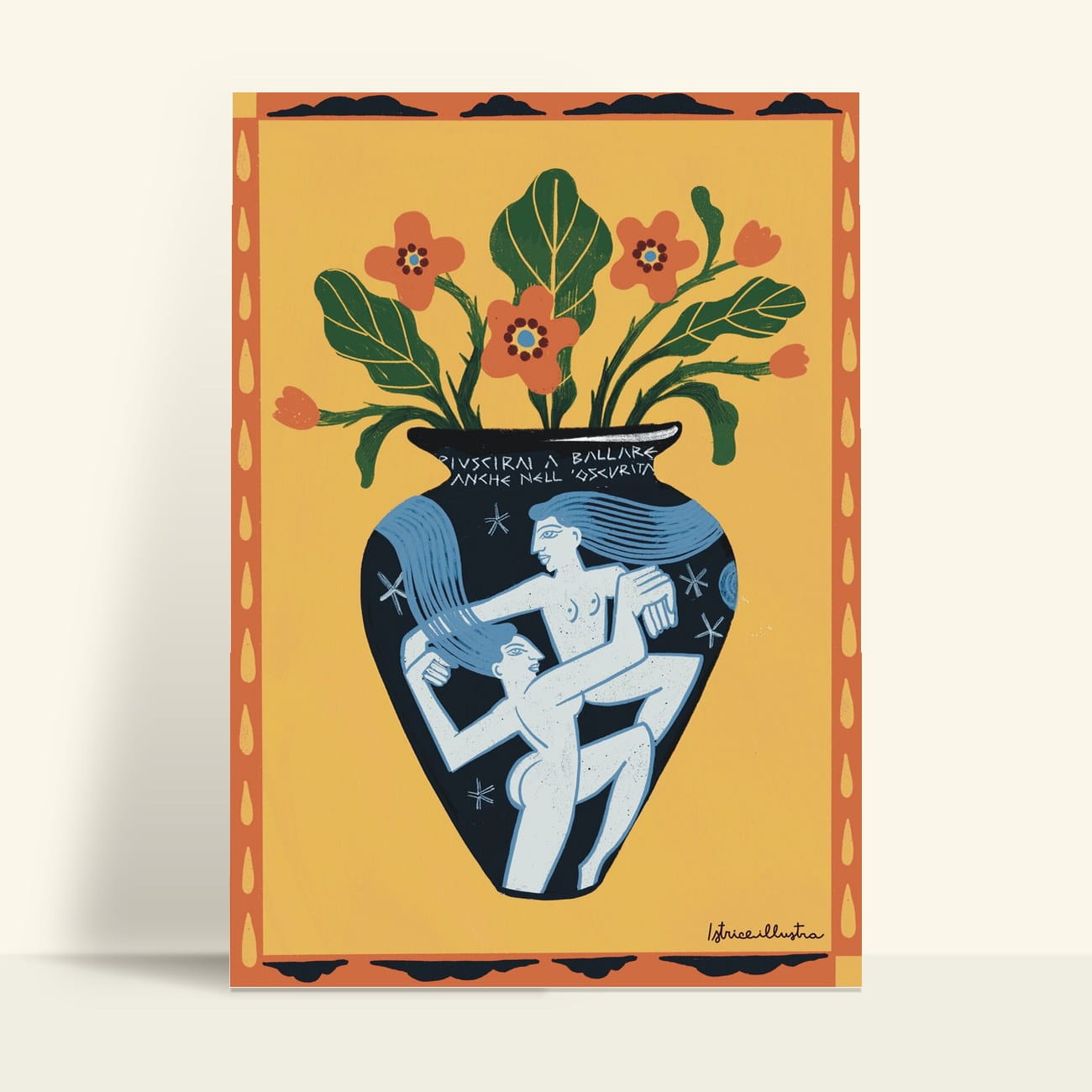 Baila · Illustration art print by Istrice Illustration