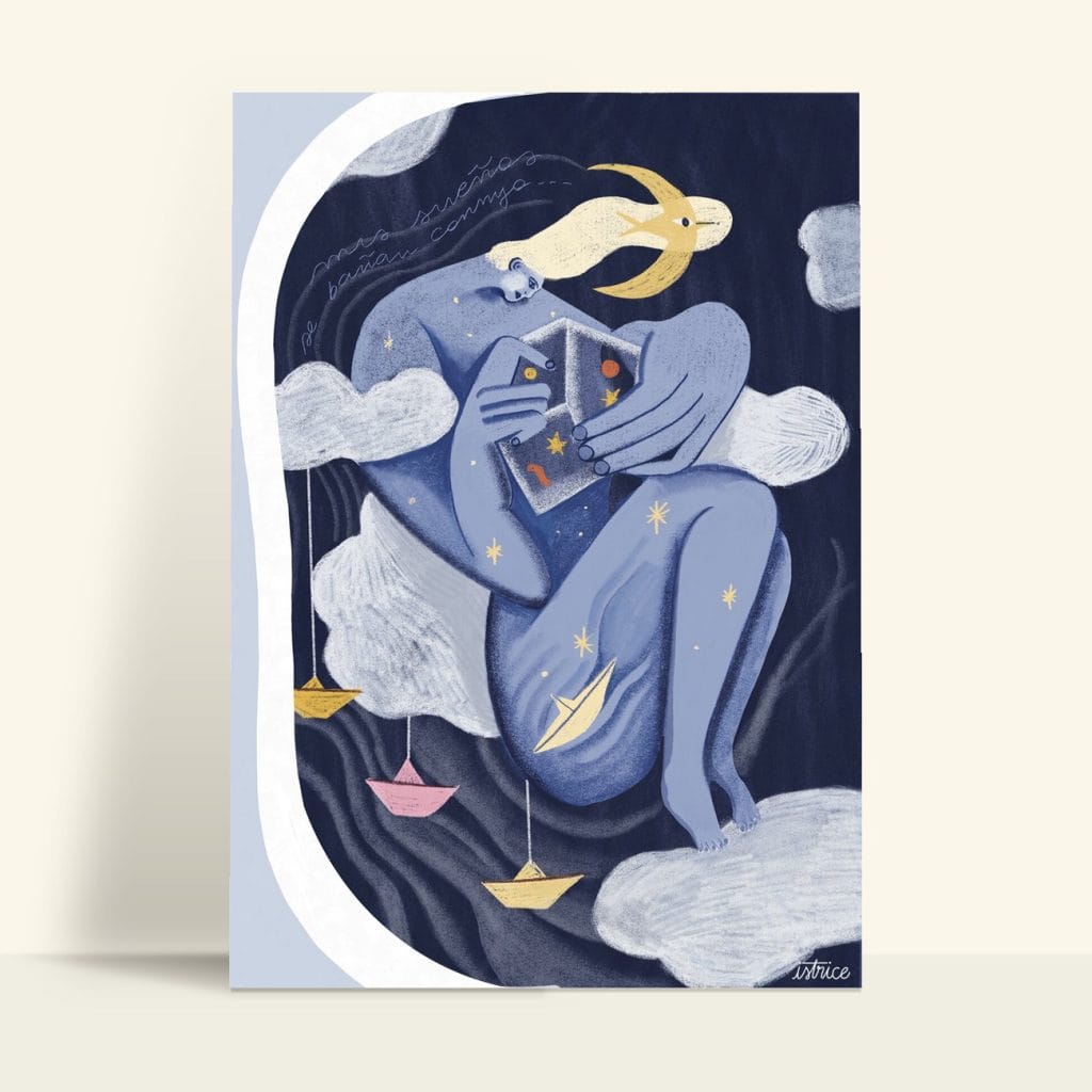 En Mi Bañera · Lámina ilustrada de Istrice Illustration