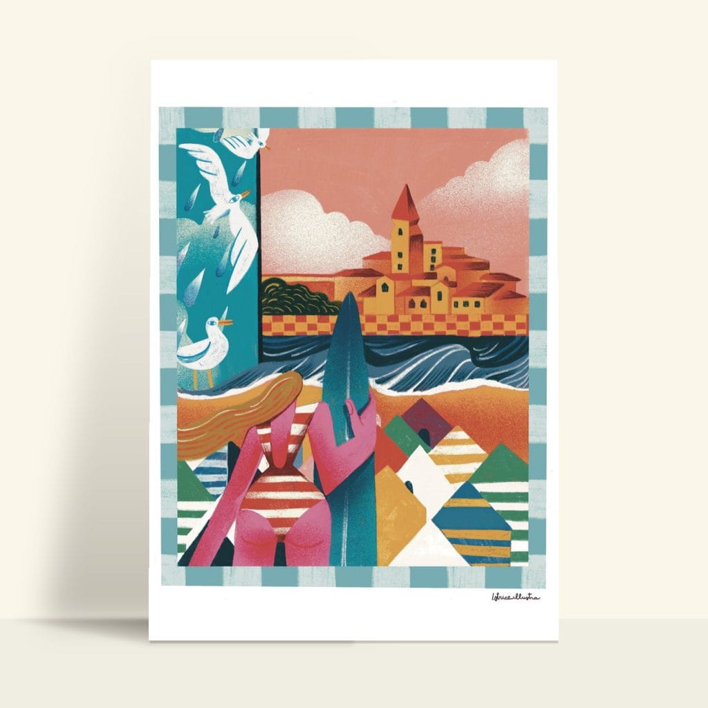 Gijón · Lámina ilustrada de Istrice Illustration