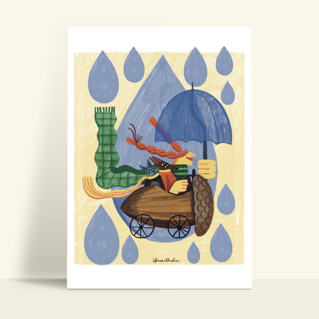 Lluvia · Lámina ilustrada de Istrice Illustration
