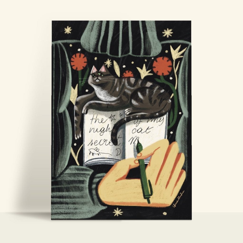 Night Secret · Illustration art print by Istrice Illustration