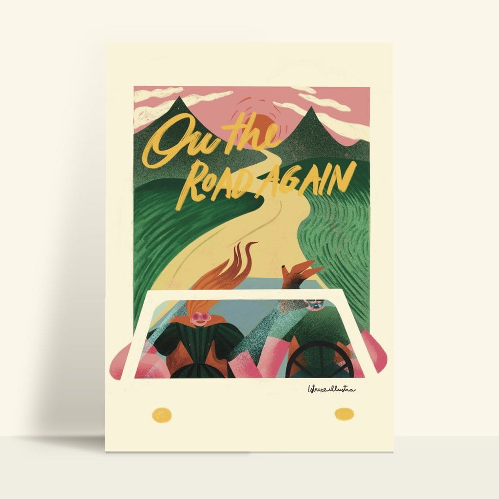 On the Road Again · Illustration art print by Istrice Illustration