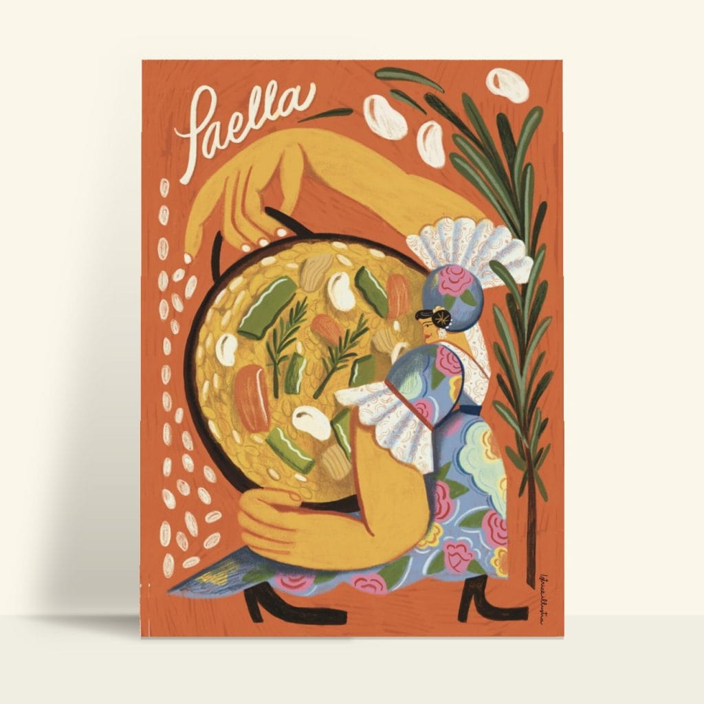 Paella · Illustration art print by Istrice Illustration