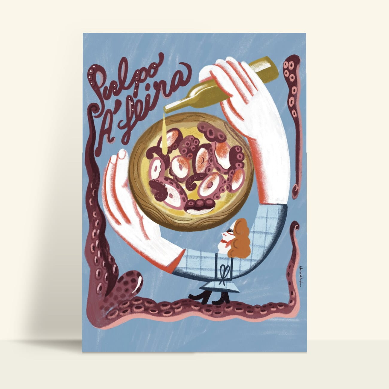 Pulpo a Feira · Lámina ilustrada de Istrice Illustration