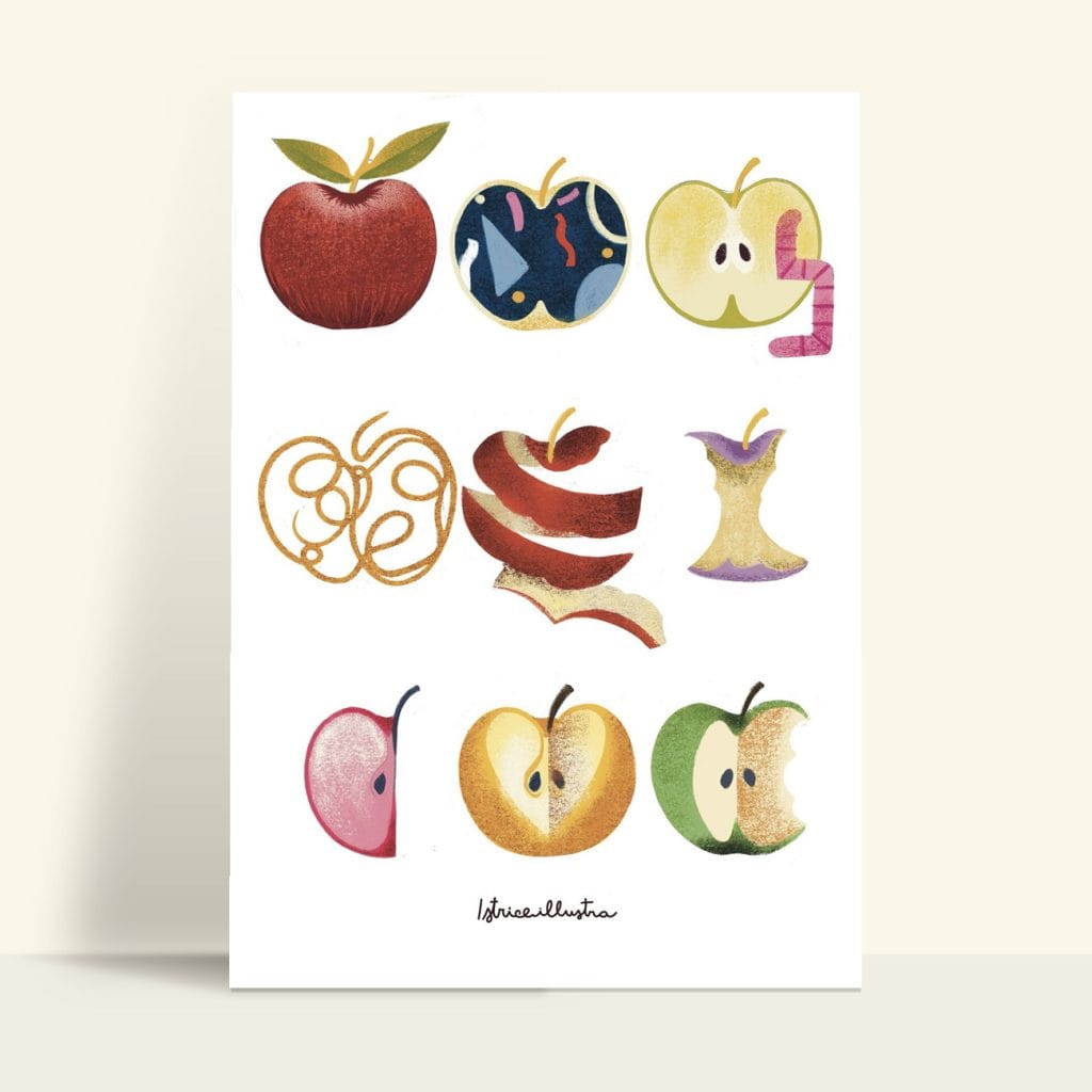 Qué Manzana Eres (claro) · Illustration art print by Istrice Illustration