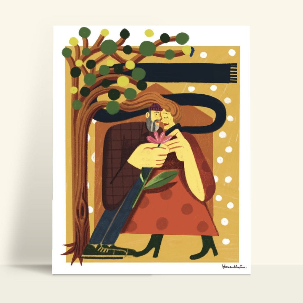 Romantic · Illustration art print by Istrice Illustration