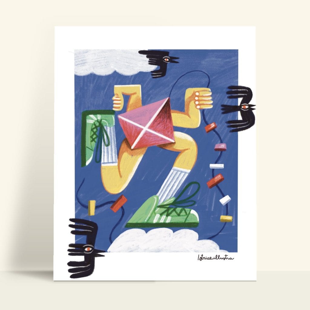Running · Illustration art print by Istrice Illustration
