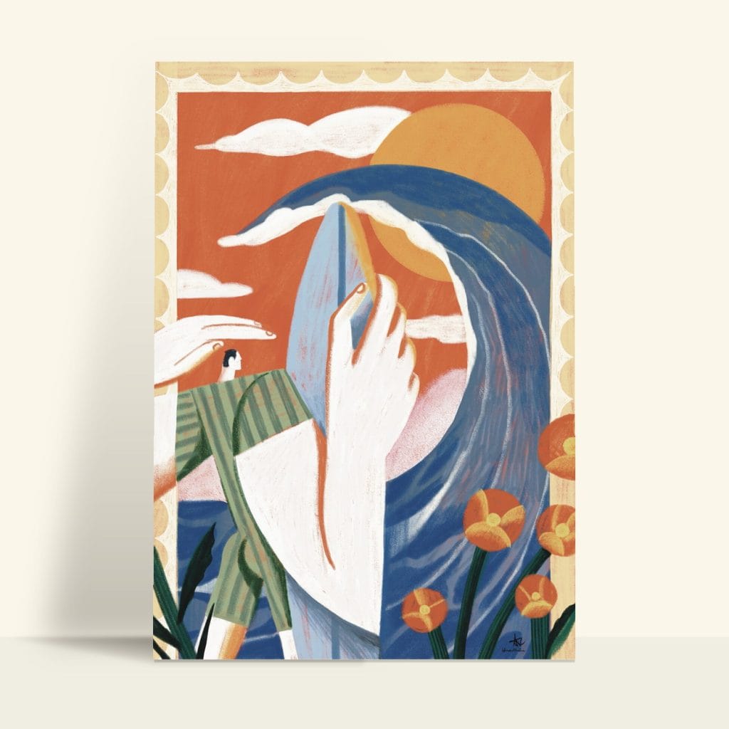 Surf · Illustration art print by Istrice Illustration