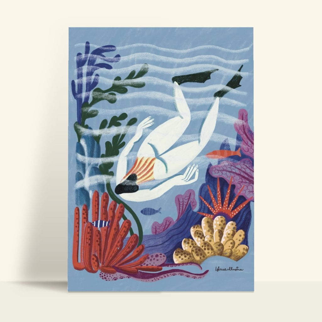 Underwater · Illustration art print by Istrice Illustration