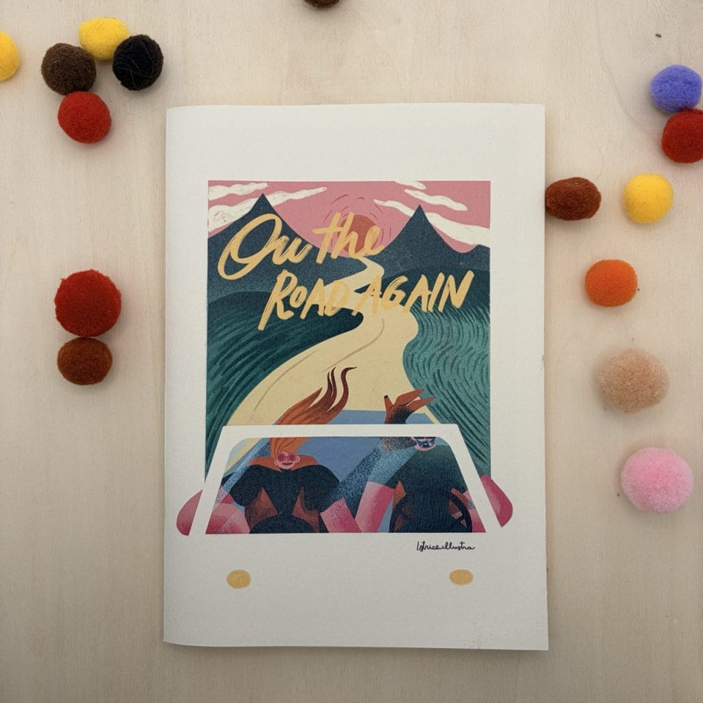 On the Road Again · Libreta ilustrada hecha a mano de Istrice Illustration
