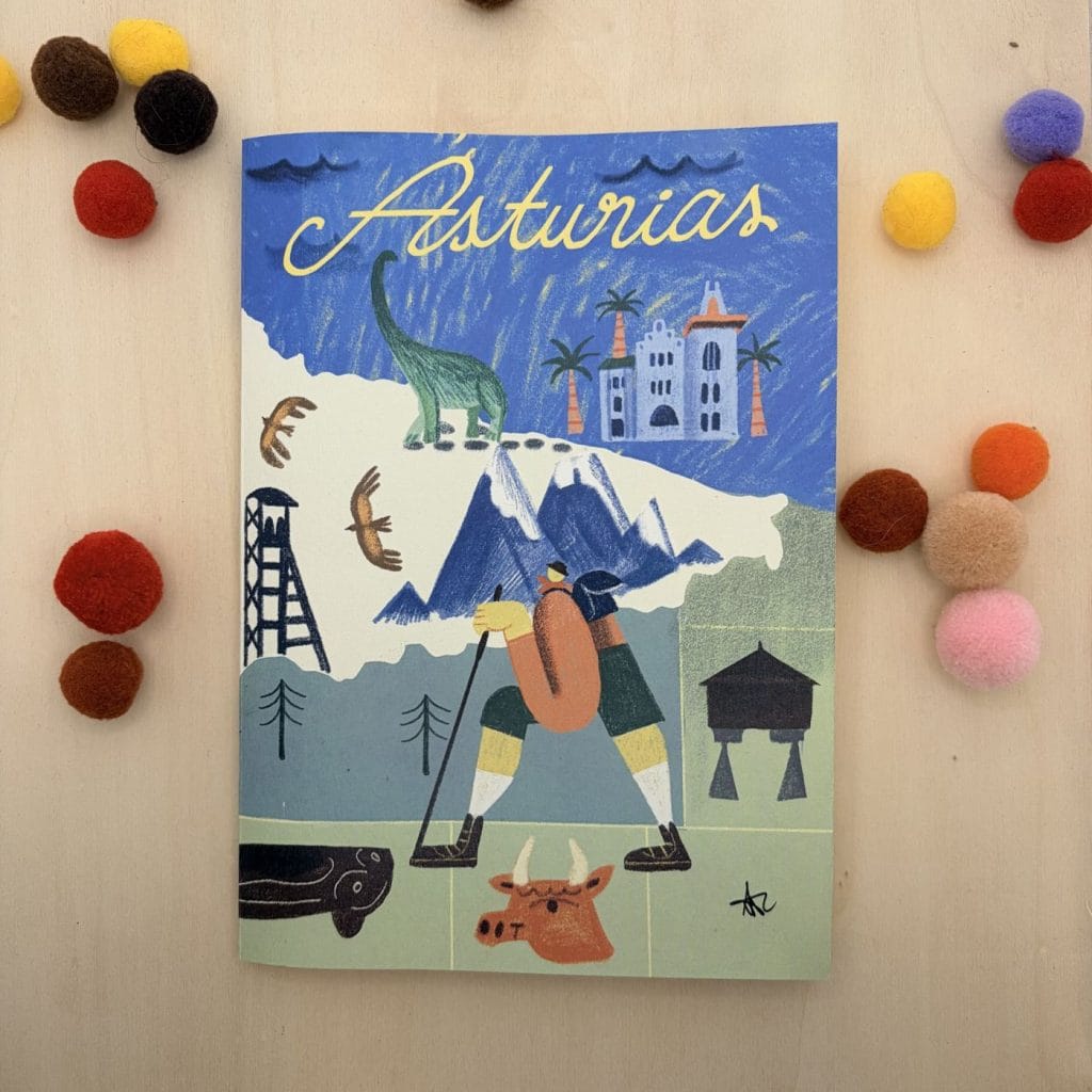 Mapa Asturias · Libreta ilustrada hecha a mano de Istrice Illustration