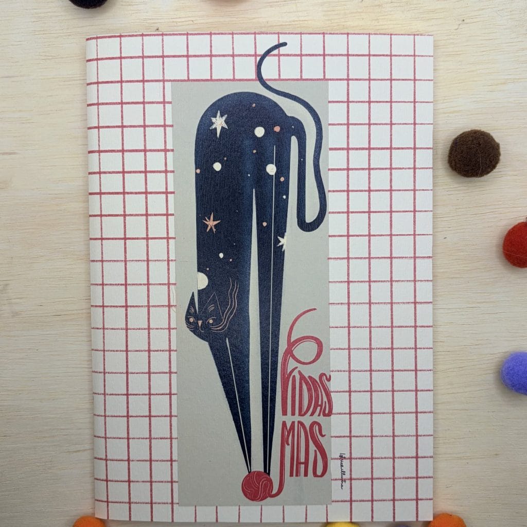 Seis vidas mas · Handmade illustrated notebook by Istrice Illustration