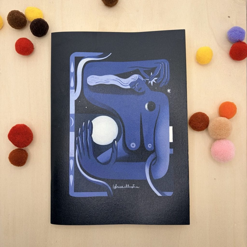 Venimos de la Luna · Handmade illustrated notebook by Istrice Illustration