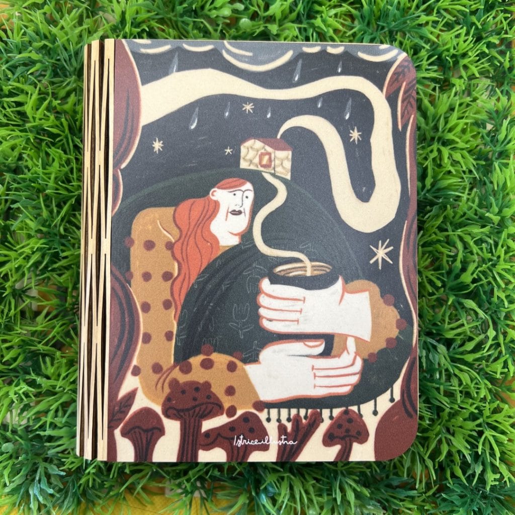 Book lamp-Medium- Autumn · Lámpara libro ilustrada de Istrice Illustration