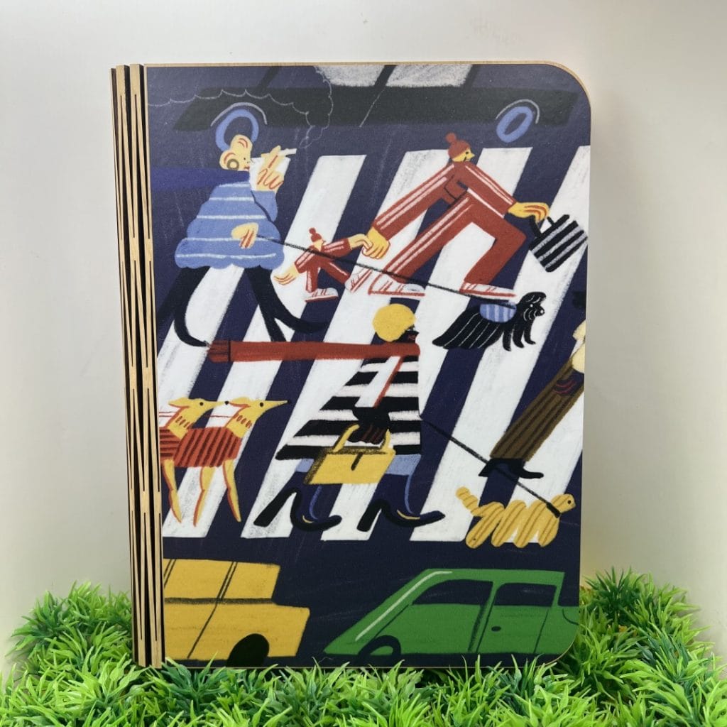 Book lamp-big -City · Lámpara libro ilustrada de Istrice Illustration