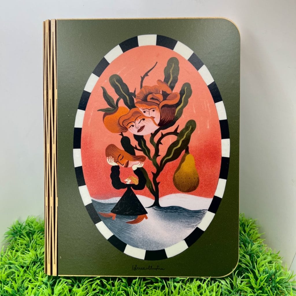 Book lamp-big -Flowers · Lámpara libro ilustrada de Istrice Illustration