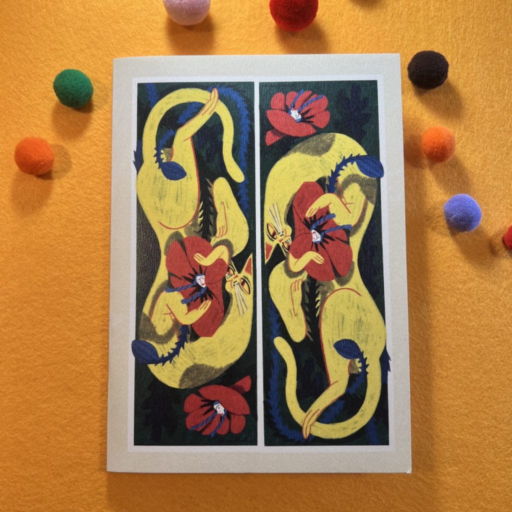 Yellow cat · Handmade illustrated notebook by Istrice Illustration